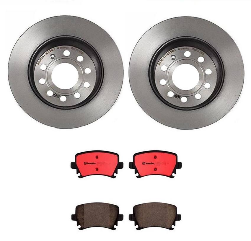 Audi Brembo Brake Kit - Pads and Rotors Rear (282mm) (Ceramic) 8E0698451J - Brembo 4194937KIT